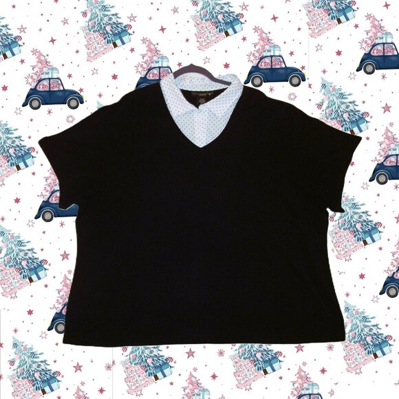 UEC Women's 26/28 Venezia Black & White Shirt Collared Shirt - Picture 1 of 5